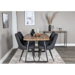 Inca Spisebordssæt - Sort og Natur