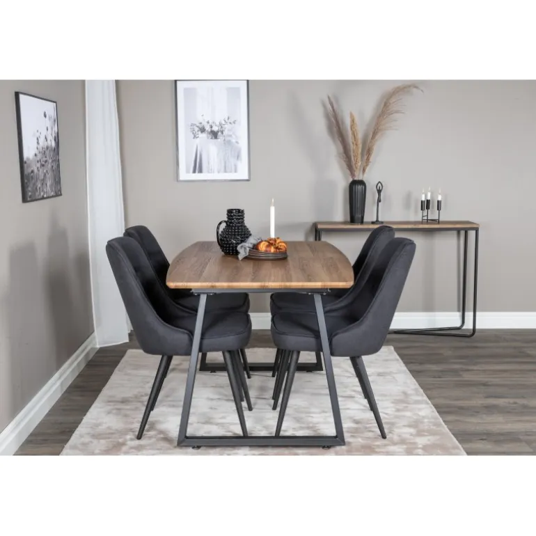 Inca Spisebordssæt - Sort og Natur