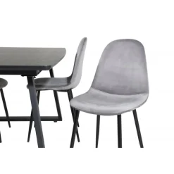 Inca Spisebordssæt - Sort og Lysegrå