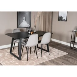 Inca Spisebordssæt - Sort og Lysegrå