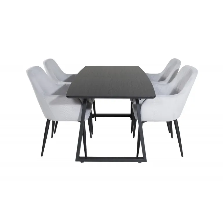 Inca Spisestue Sæt - Sort og Grå