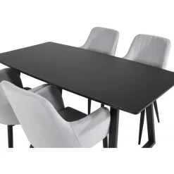 Inca Spisestue Sæt - Sort og Grå