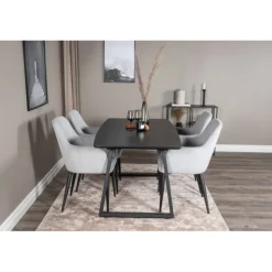 Inca Spisestue Sæt - Sort og Grå