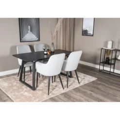 Inca Spisestue Sæt - Sort og Grå