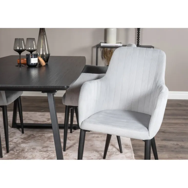 Inca Spisestue Sæt - Sort og Grå