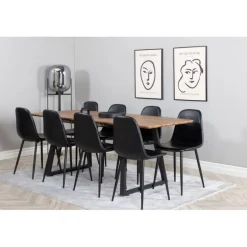 Inca Spisestuesæt - Sort og Natur