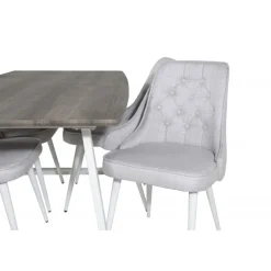 Inca t Spisebordssæt - Lysegrå, Natur og Hvid