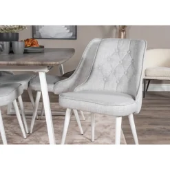 Inca t Spisebordssæt - Lysegrå, Natur og Hvid