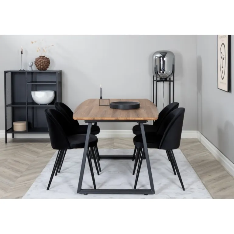 Inca t Spisebordssæt - Sort og Natur