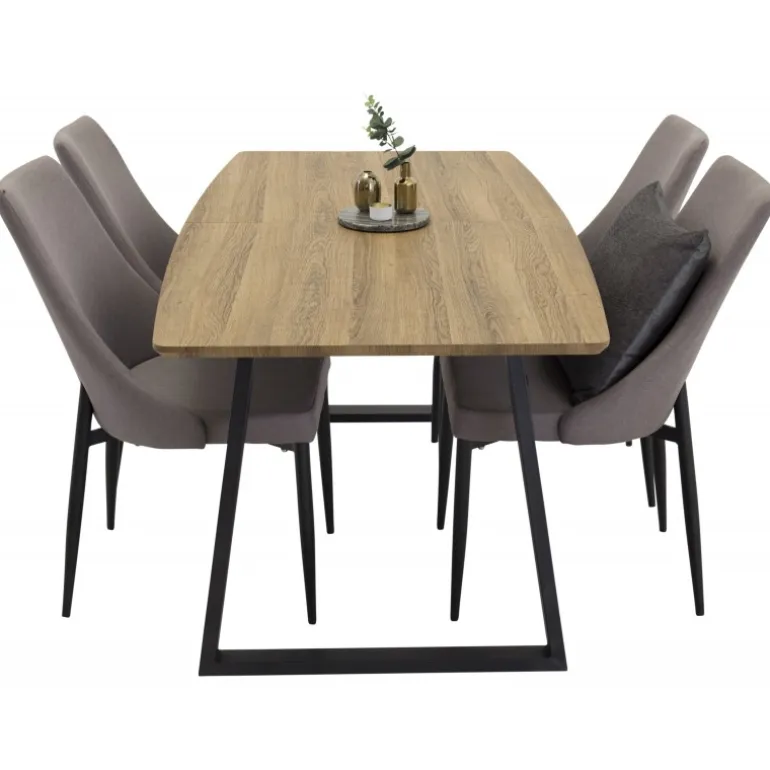 Inca t Spisebordssæt - Sort, Grå og Natur