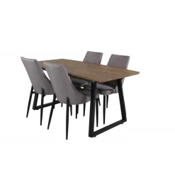 Inca t Spisebordssæt - Sort, Grå og Natur