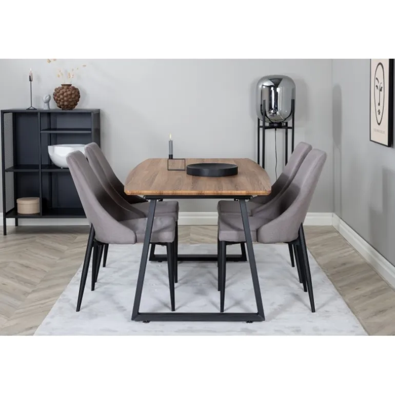 Inca t Spisebordssæt - Sort, Grå og Natur