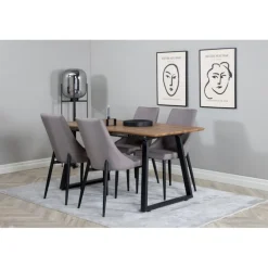 Inca t Spisebordssæt - Sort, Grå og Natur