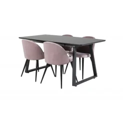 Inca t Spisebordssæt - Sort og Pink