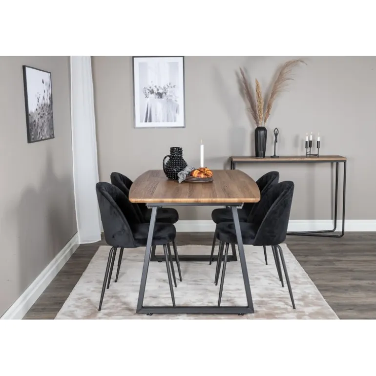 Inca t Spisebordssæt - Sort og Natur