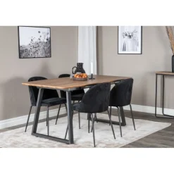 Inca t Spisebordssæt - Sort og Natur