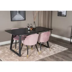 Inca t Spisebordssæt - Sort og Pink