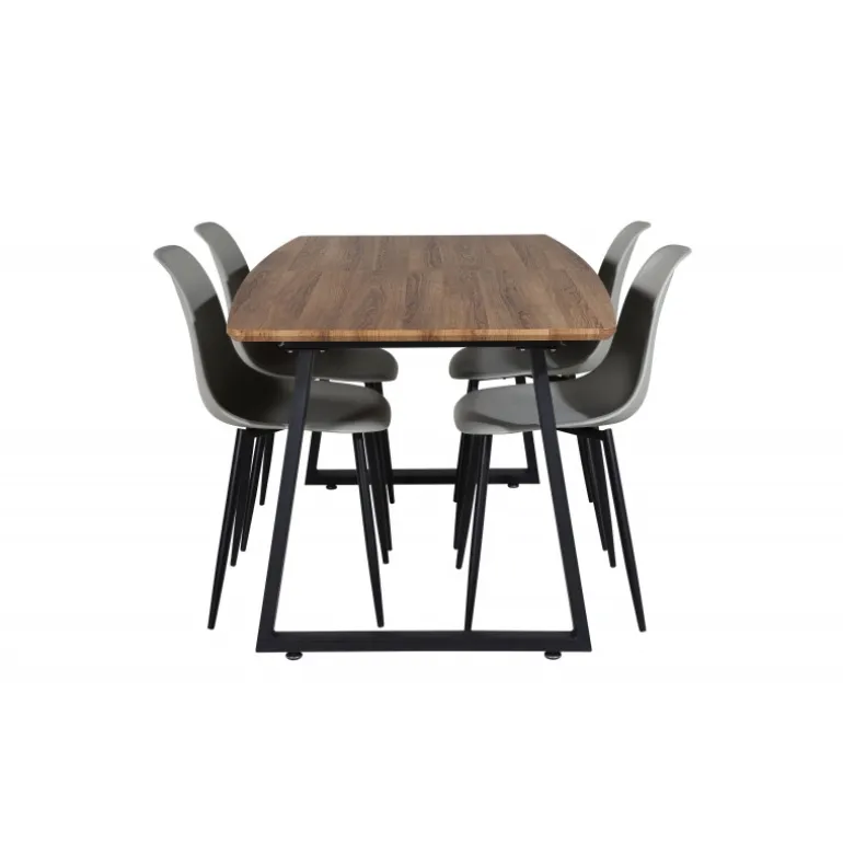 Inca t Spisebordssæt - Sort, Grå og Natur