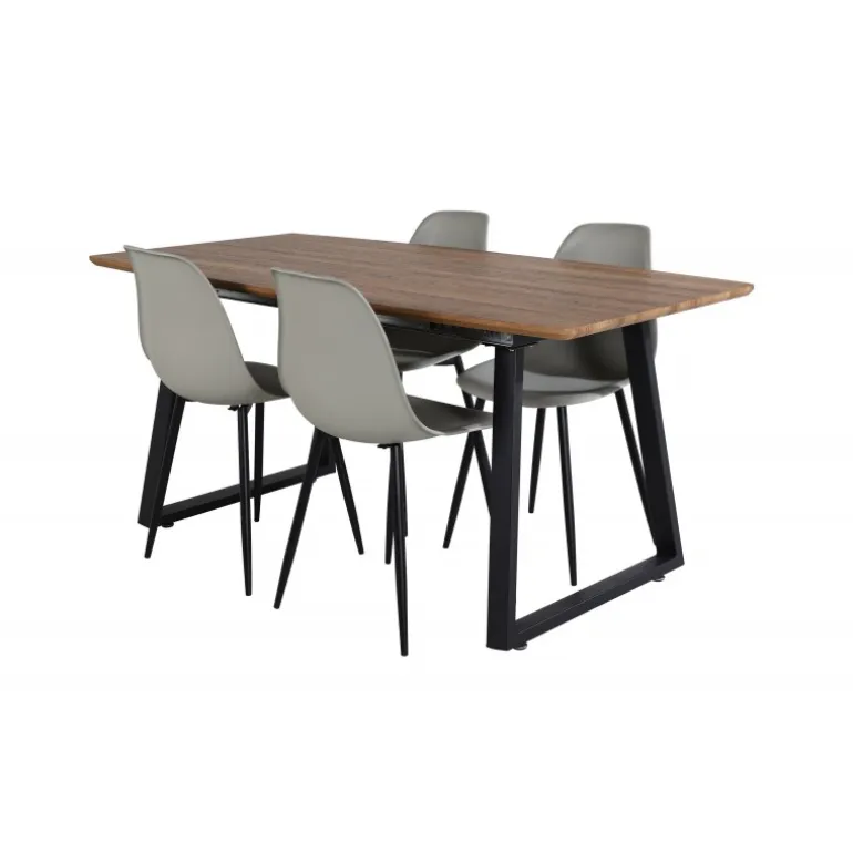 Inca t Spisebordssæt - Sort, Grå og Natur