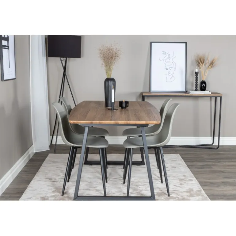 Inca t Spisebordssæt - Sort, Grå og Natur