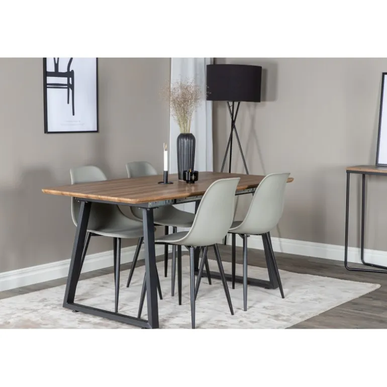 Inca t Spisebordssæt - Sort, Grå og Natur