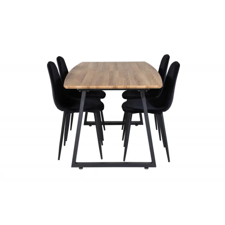 Inca t Spisebordssæt - Sort og Natur