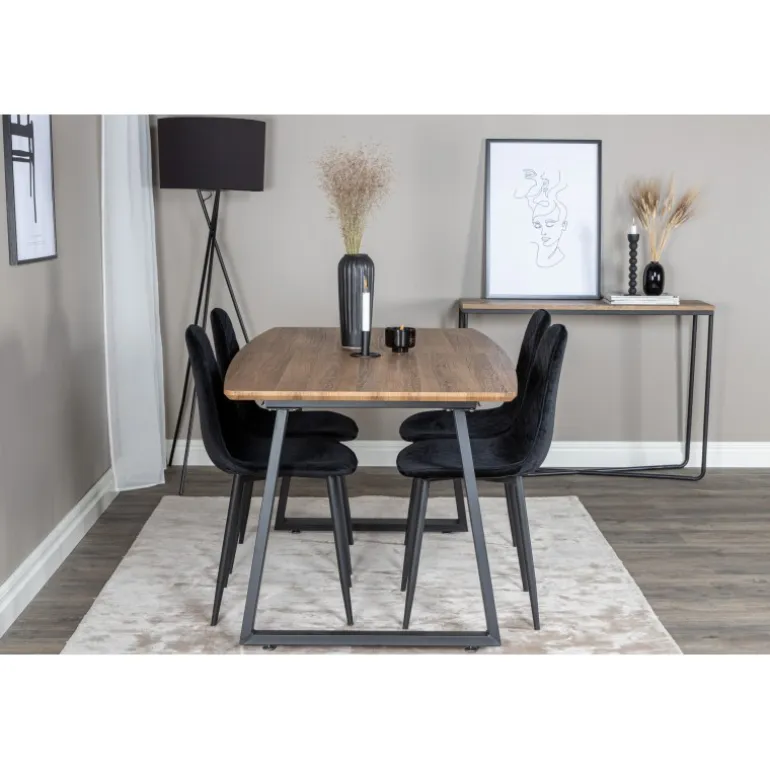 Inca t Spisebordssæt - Sort og Natur