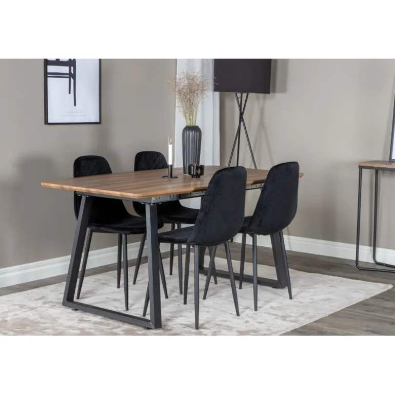 Inca t Spisebordssæt - Sort og Natur