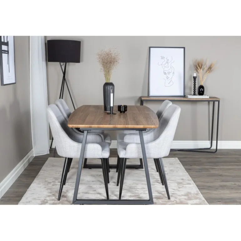 Inca t Spisebordssæt - Sort, Grå og Natur