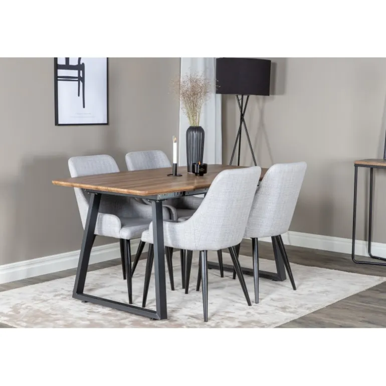 Inca t Spisebordssæt - Sort, Grå og Natur