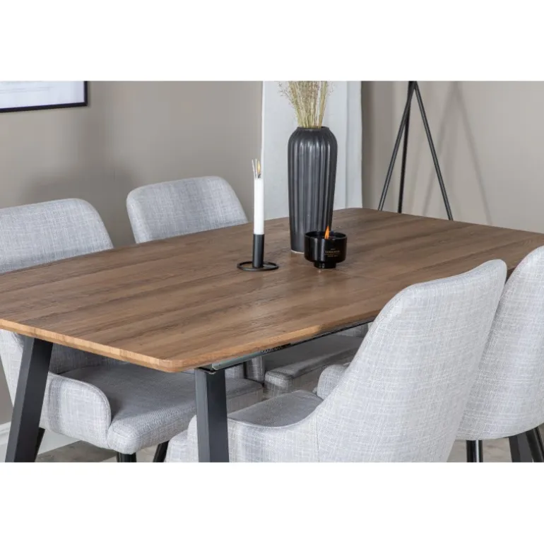 Inca t Spisebordssæt - Sort, Grå og Natur