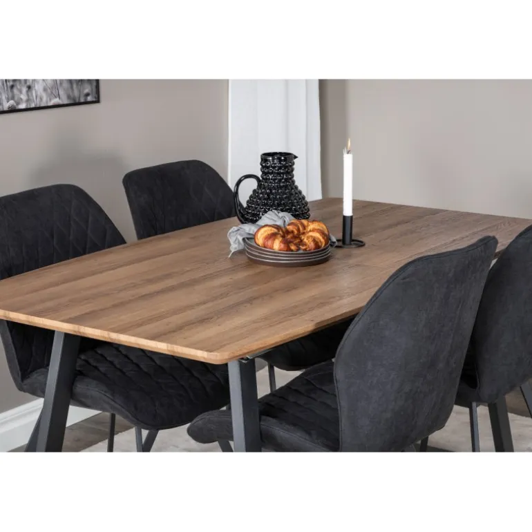 Inca t Spisebordsæt - Sort og Natur