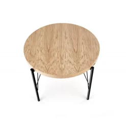 INFERNO Spisebord med udtræk, - Natur eg / Sort