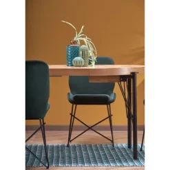 INFERNO Spisebord med udtræk, - Natur eg / Sort