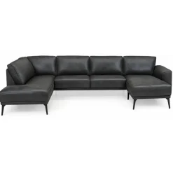 Ishøj læder U-sofa Højrevendt