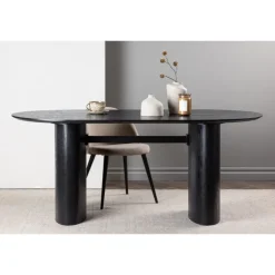 Isolde Ovalt spisebord 180 x 90 cm - Sort