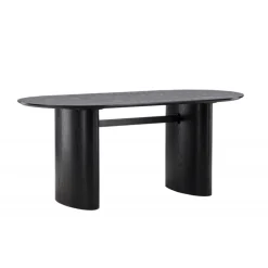 Isolde Ovalt spisebord 180 x 90 cm - Sort