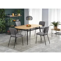 JACKSON bord, - bordplade - gylden eg, ben - Sort