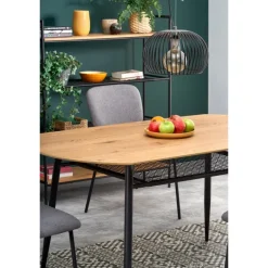 JACKSON bord, - bordplade - gylden eg, ben - Sort