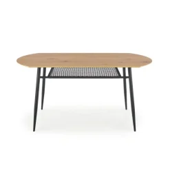 JACKSON bord, - bordplade - gylden eg, ben - Sort