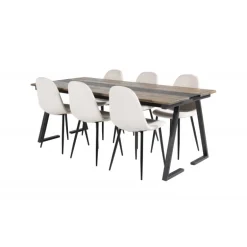 Jakarta Spisebordssæt - Beige, Sort og Natur