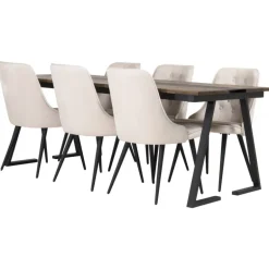 Jakarta t Spisebordssæt - Beige, Sort og Natur