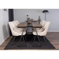 Jakarta t Spisebordssæt - Beige, Sort og Natur