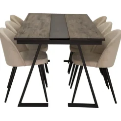 Jakarta t Spisebordssæt - Beige, Sort og Natur