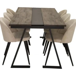 Jakarta t Spisebordssæt - Beige, Sort og Natur