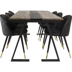 Jakarta t Spisebordssæt - Sort og Natur