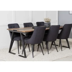 Jakarta t Spisestuesæt - Sort og Natur