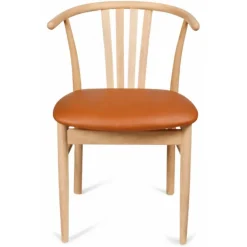 Jane spisebordsstol - ubehandlet eg - Cognac ægte læder