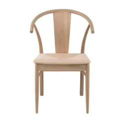 Janik Spisebordsstol med Armlæn – Off White Hvidpigmenteret Olieret Eg