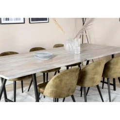 Jepara e Spisebordssæt - Sort og Grøn og - Grå